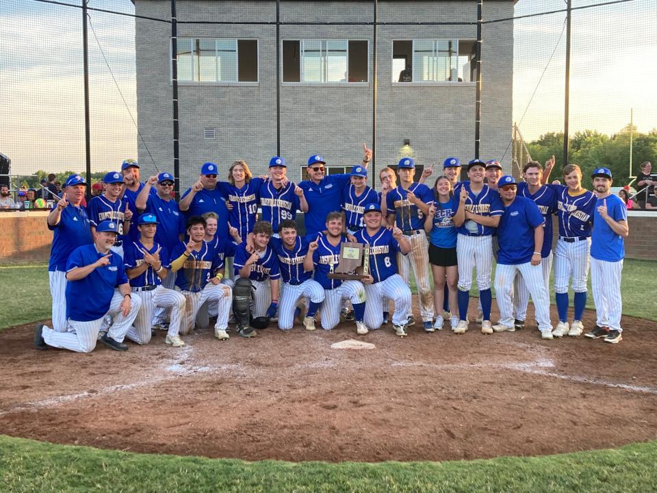 Evansville Christian defeated No. 4 Tecumseh 3-2 in the Class 1A sectional championship. It is the first sectional title in any sport for the Eagles.