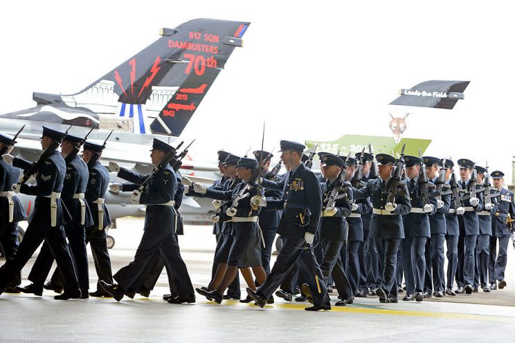 The RAF look set to ban servicewomen wearing skirts [Photo: Getty]