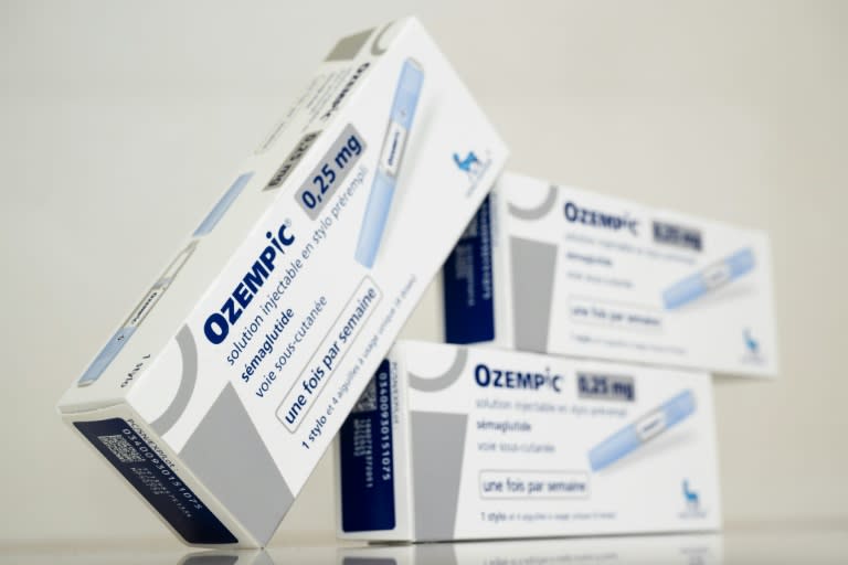 Unas cajas del medicamento inyectable contra la diabetes y la obesidad Ozempic, el 23 de octubre de 2023 en una farmacia de Riedisheim, al este de Francia (Sebastien Bozon)