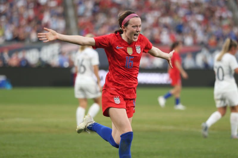 Rose Lavelle will compete for Team USA at the 2024 Summer Games. FIle Photo by Bill Greenblatt/UPI