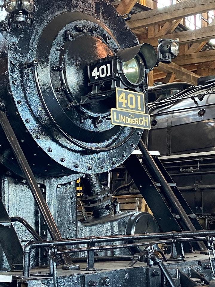 Locomotive #401, The Lindbergh, was one of many with an interesting history which was unfolded during a tour of The Age of Steam Roundhouse Museum.