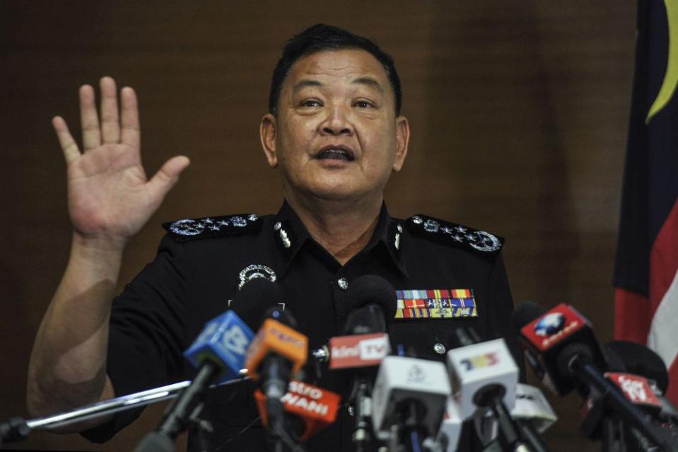 Inspector-General of Police Tan Sri Abdul Hamid Bador said he was unaware that the police had called up the participants of Parlimen Digital, amid accusations of intimidation against the mock Parliament event that took place over the weekend. — Picture by Shafwan Zaidon