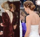 <p>We fell in love with the Chopard back necklace Jennifer Lawrence paired with her blush Christian Dior gown at the 2013 Oscars. However, it seems the Academy Award winner borrowed the styling tip from the Princess of Wales, who first draped a strand of pearls down back while wearing a backless red velvet Catherine Walker gown at the Back to the Future premiere in 1985.</p>