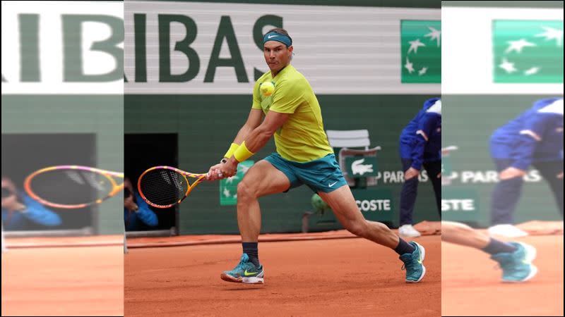 納達爾（Rafael Nadal）直落3挺進法網第2輪。（圖／翻攝自法網推特）