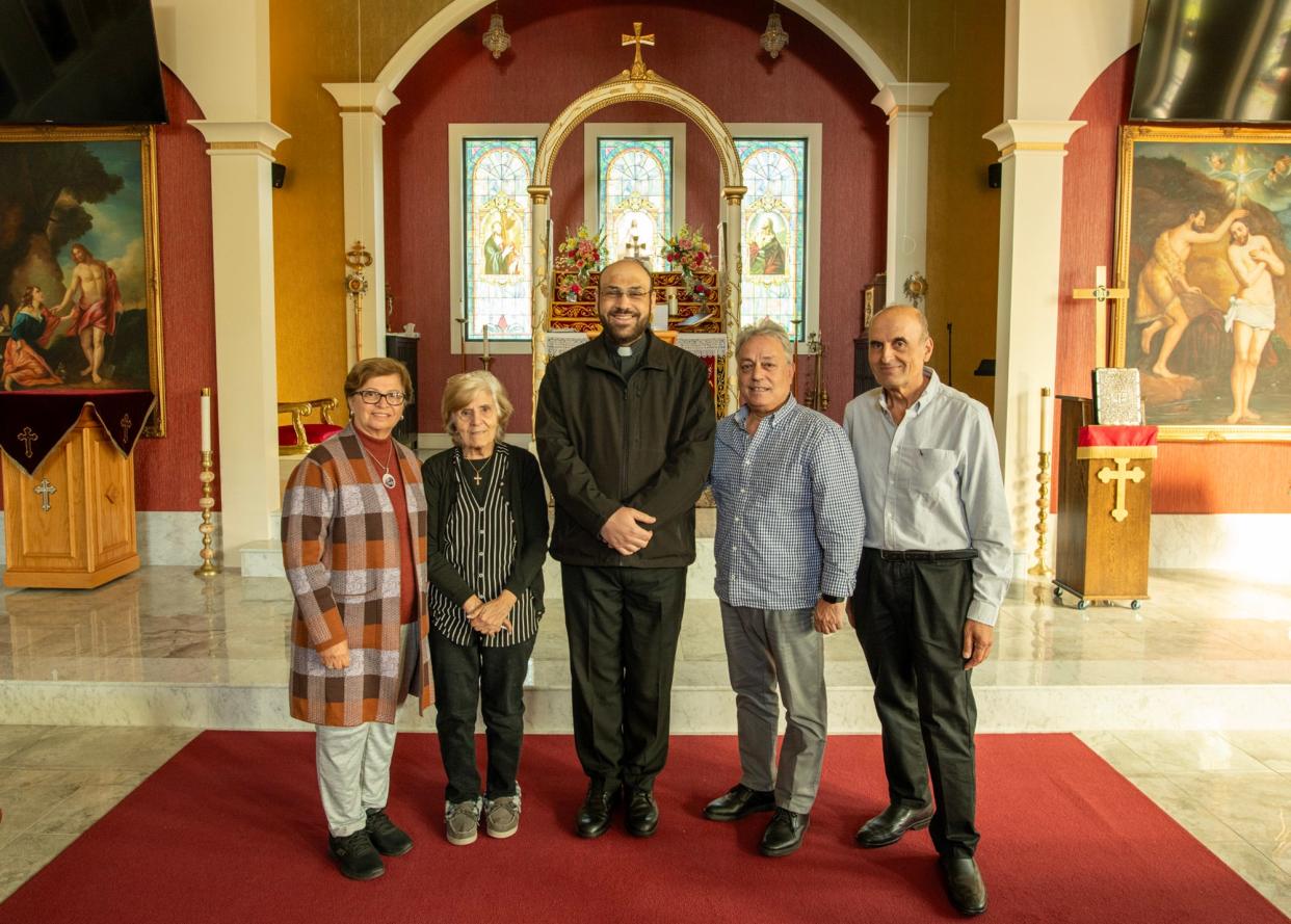 Members of St. Mary’s Syriac Orthodox Church of Shrewsbury include Meryem Akman, Barbara Baba, Fr. Toni Kasih, Henri Bahnan and George Hanna.
