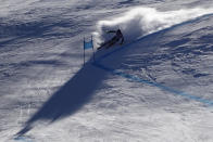 Norway's Aleksander Aamodt Kilde competes during a men's World Cup super-G skiing race Friday, Dec. 3, 2021, in Beaver Creek, Colo. (AP Photo/Gregory Bull)