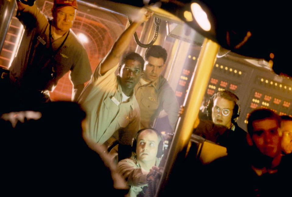 Gene Hackman, Denzel Washington, Jaime Gomez, and Matt Craven in "Crimson Tide"