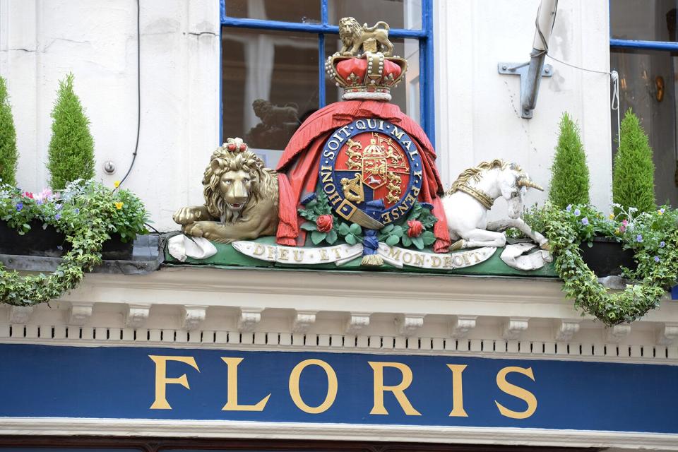 The perfume shop of Floris, Piccadilly on Feb 3, 2016 in London, England.