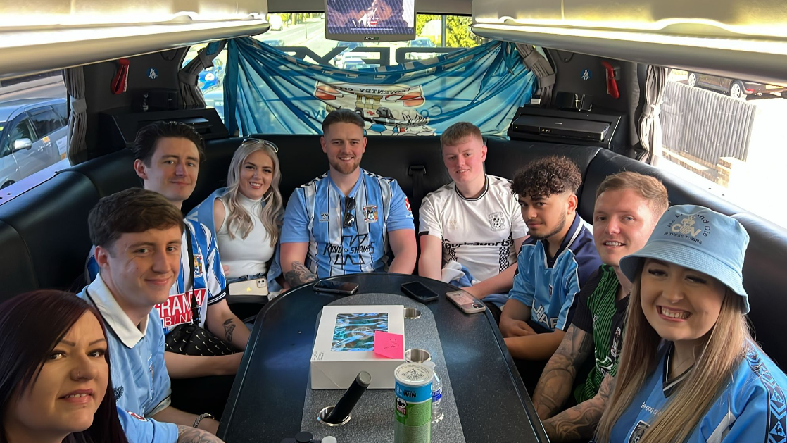 Coventry fans on a bus