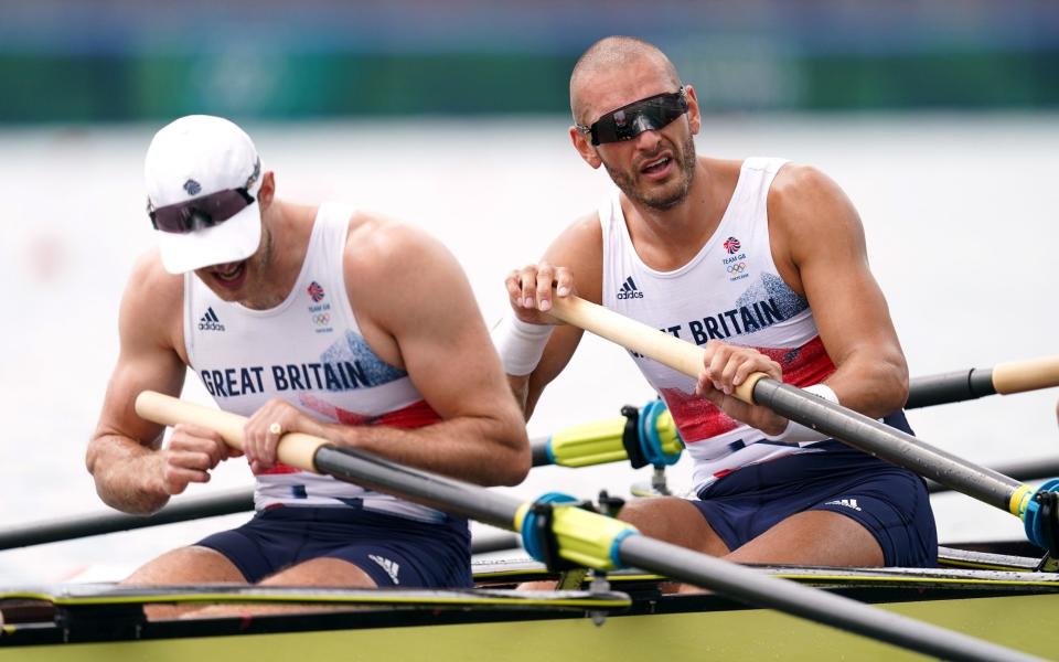 Great Britain's Mohamed Sbihi reacts with his crew mates to winning Bronze in the Men's Eight during the Rowing at the Sea Forest Waterway on the seventh day of the Tokyo 2020 Olympic Games in Japan. Picture date: Friday July 30, 2021 - PA