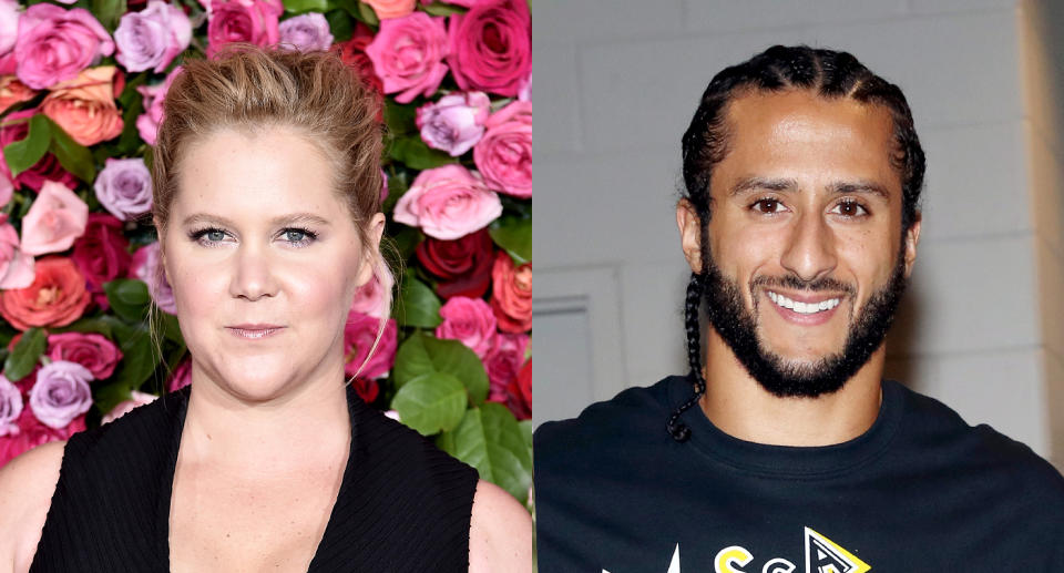 Amy Schumer and Colin Kaepernick. (Photo: Getty Images)