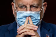 FILE - In this Sept. 16, 2020, file photo Centers for Disease Control and Prevention Director Dr. Robert Redfield appears at a Senate Appropriations subcommittee hearing on a "Review of Coronavirus Response Efforts" on Capitol Hill in Washington. (AP Photo/Andrew Harnik, Pool, File)