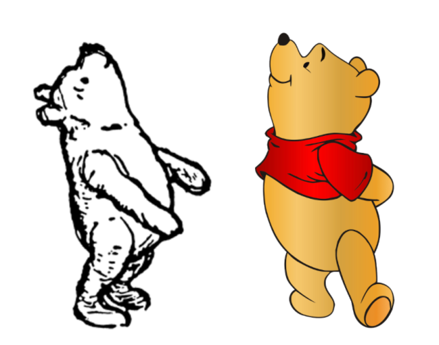 winnie the pooh and piglet holding hands walking