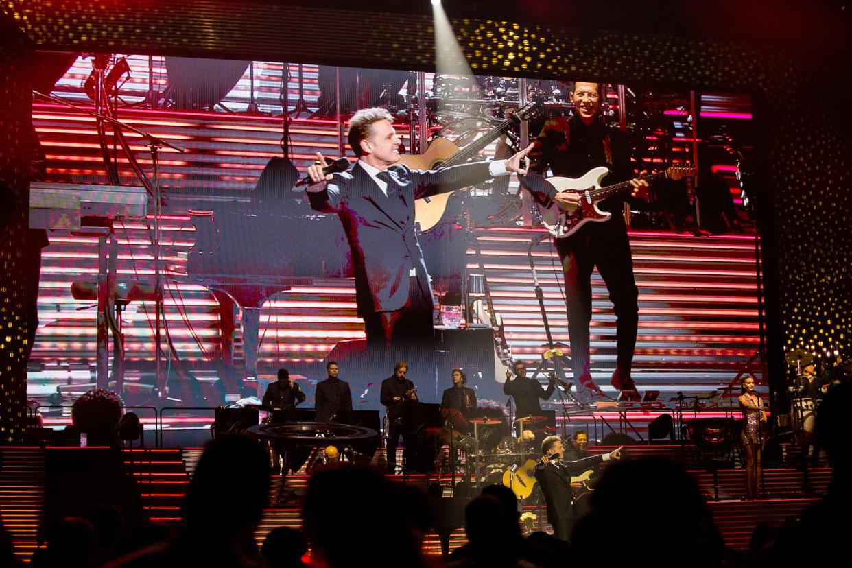 Luis Miguel performs at his first of two concerts at the Don Haskins Center in El Paso of his 2024 tour on Wednesday, May 1, 2024.