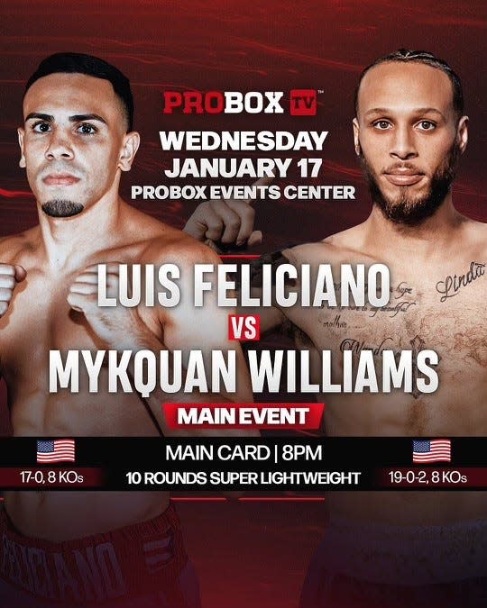Milwaukee native Luis Feliciano will headline a fight card Jan. 17 in Florida against undefeated Mykquan Williams.