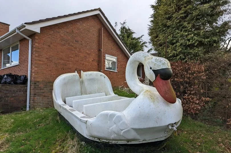 This swan boat from Alton Towers is up for auction on Ebay, and has attracted bids of over £500,000 -Credit:Ebay