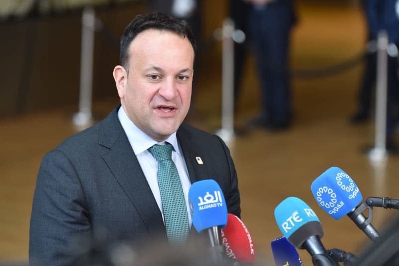 Irish Taoiseach Leo Varadkar speaks to the media upon his arrival to attend the European Council meeting. Gaetan Claessens/European Council /dpa