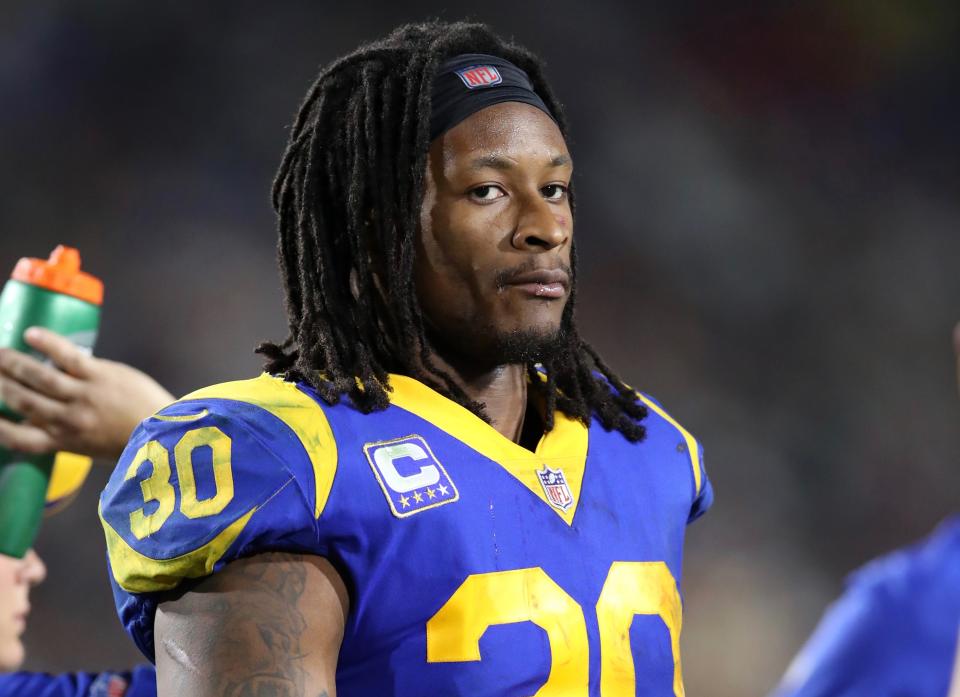Todd Gurley was a full participant at practice Thursday, setting up an elite matchup of strengths on Saturday. (Getty)