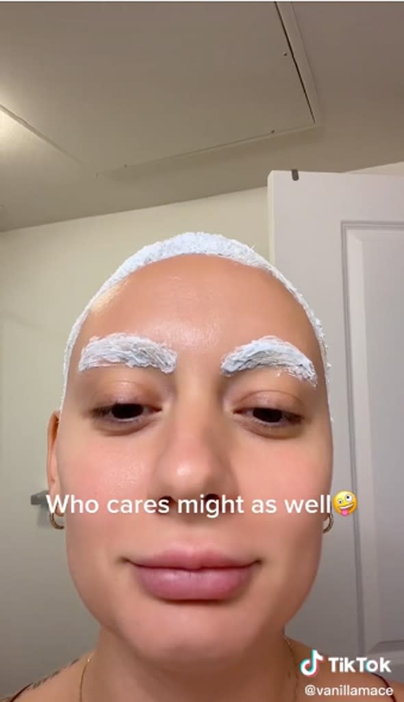 Bleached Eyebrow Trend on TikTok, vanillamace