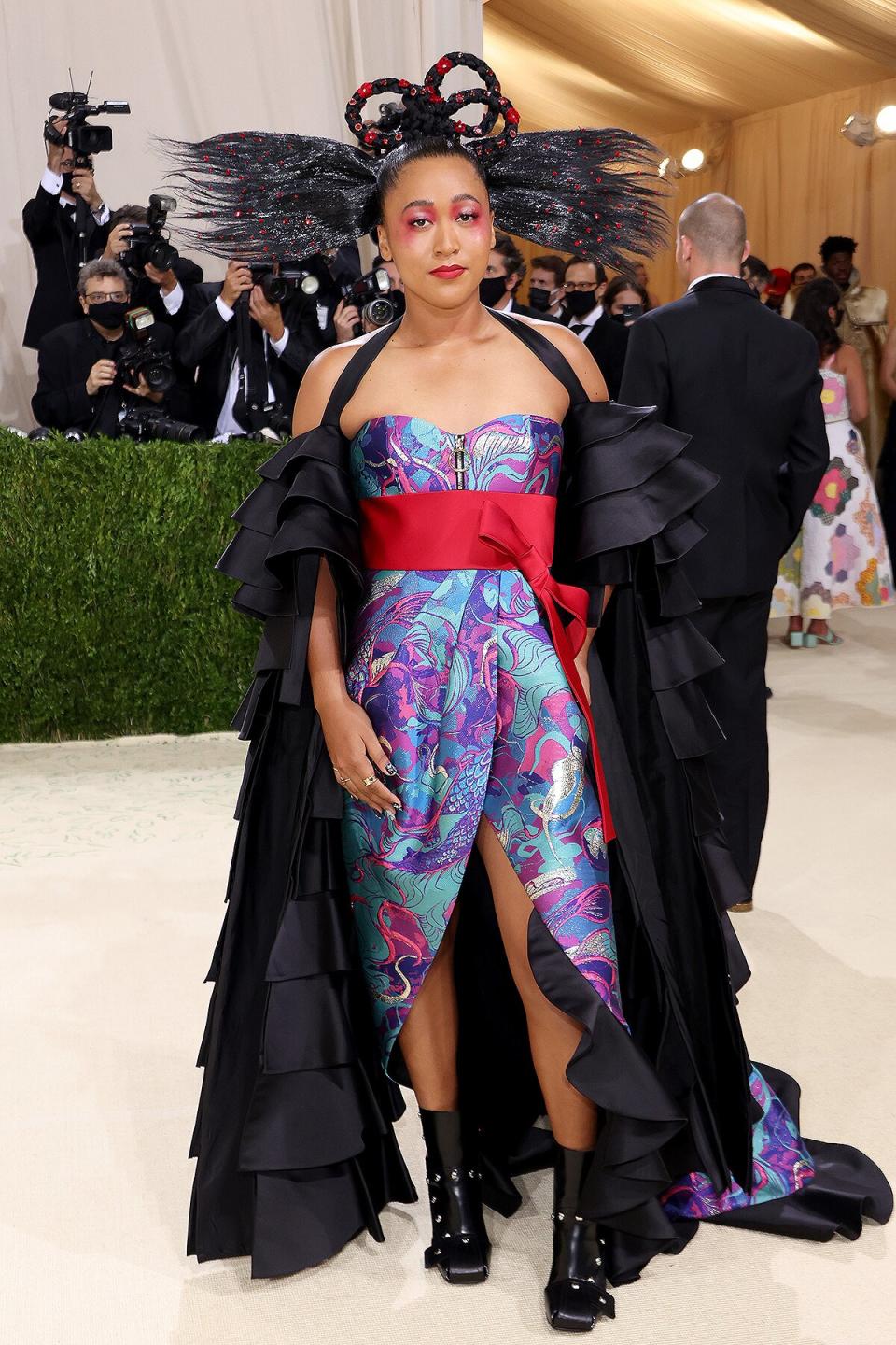 Naomi Osaka attends The 2021 Met Gala Celebrating In America: A Lexicon Of Fashion at Metropolitan Museum of Art on September 13, 2021 in New York City.