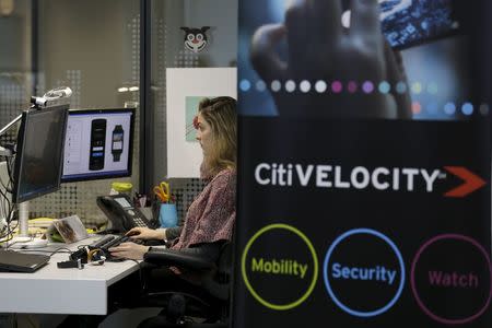 An employee works at Citi's tech hub in Tel Aviv, Israel December 14, 2015. REUTERS/Amir Cohen