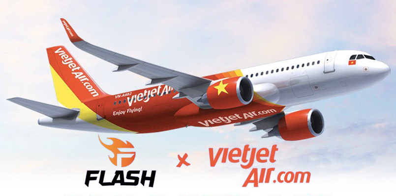 越捷航空（Vietjet Air）與FL簽下為期一年的贊助合約。   圖：翻攝自Team Flash twitter