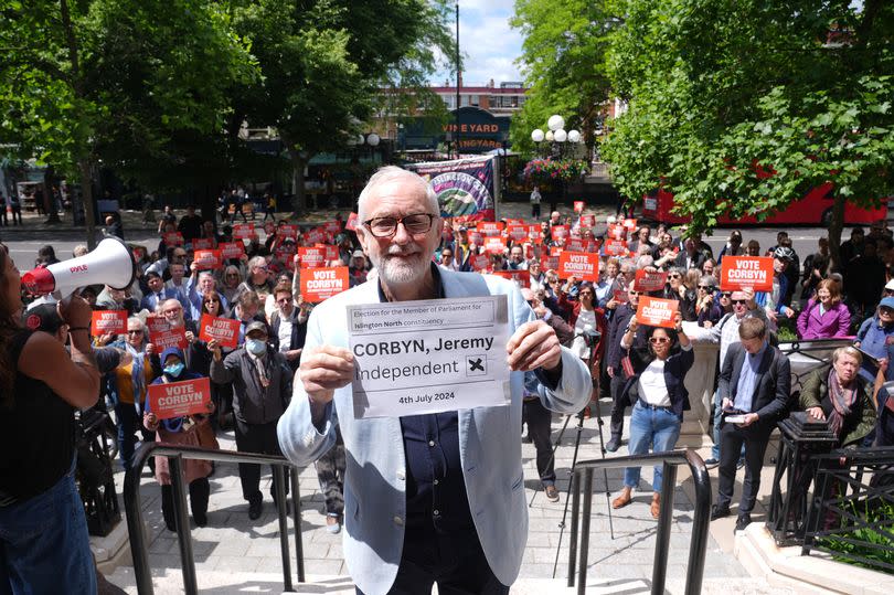 Jeremy Corbyn after handing in his General Election nomination papers