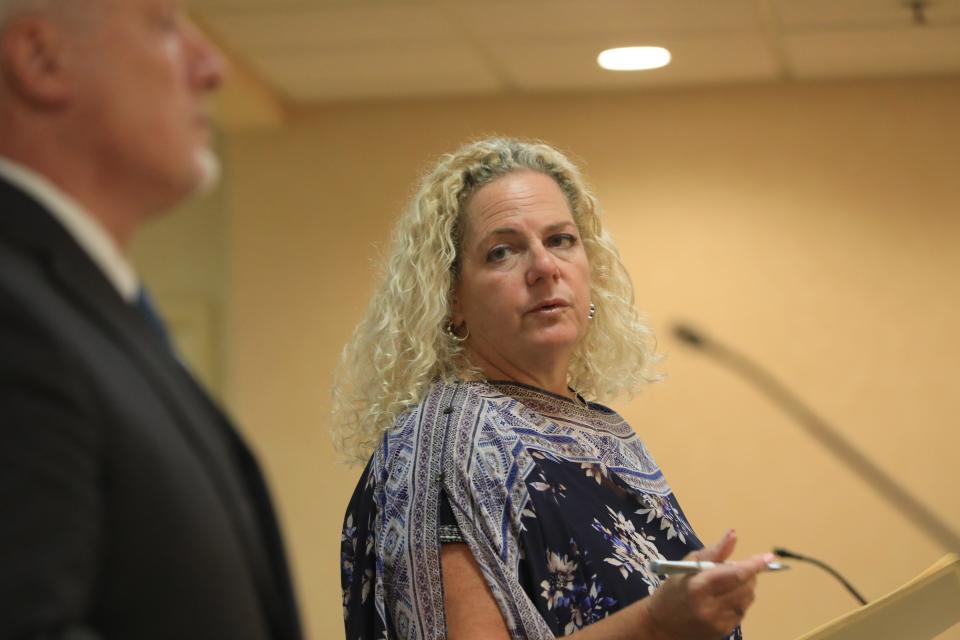 Special District Attorney Julia Cornachio speaks while in the Town of Wallkill in Middletown on August 23, 2023.