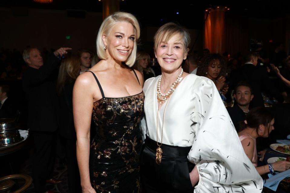 Hannah Waddingham and Sharon Stone attend the 35th GLAAD Media Awards on Thursday. Getty Images for GLAAD