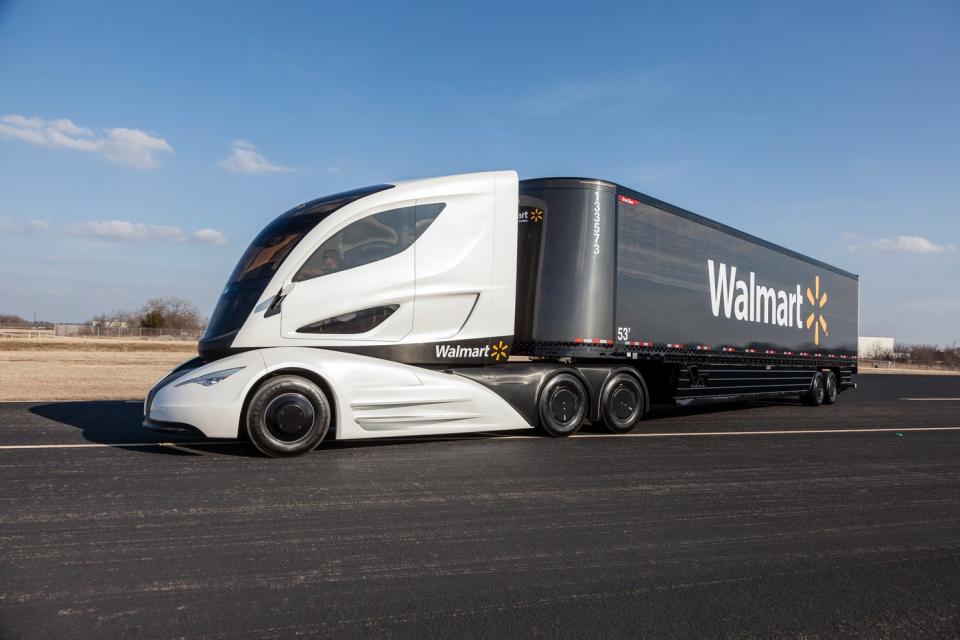 A concept for a new Walmart delivery truck.