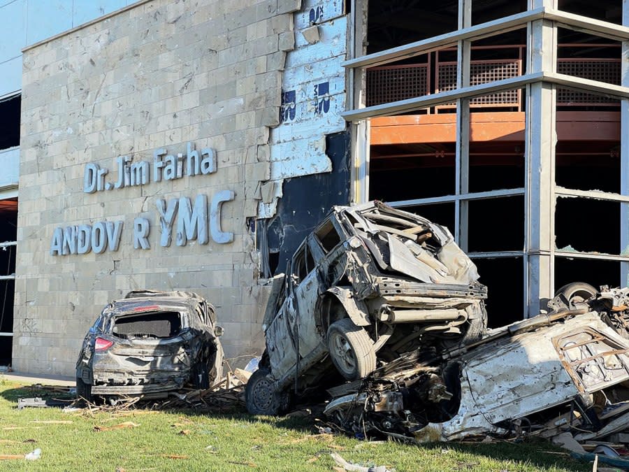 YMCA Andover tornado damage (KSN Photo/Andrea Herrera)