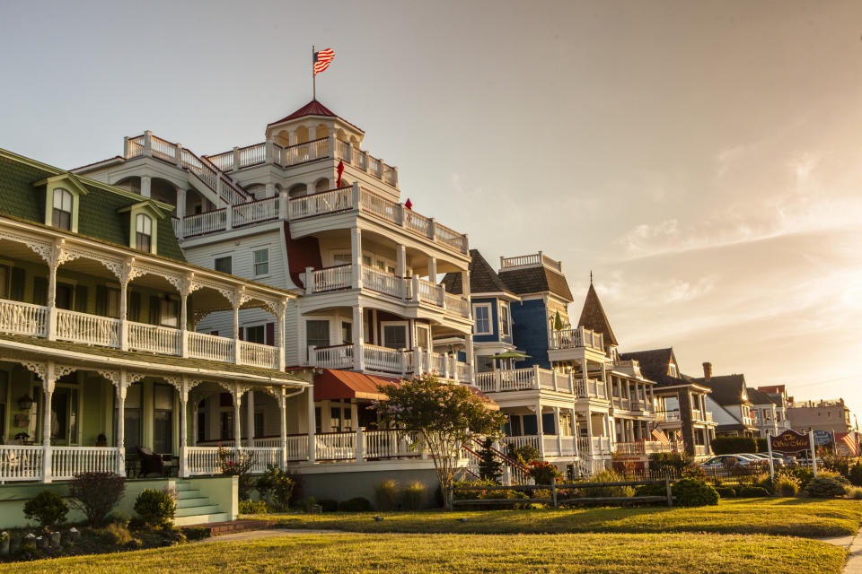 Victorian buildings in Cape May, NJ.