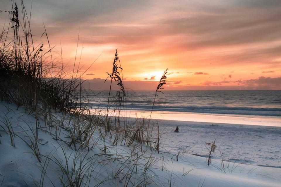 Scenic view of sea against sky during sunset in Ocracoke, North Carolina