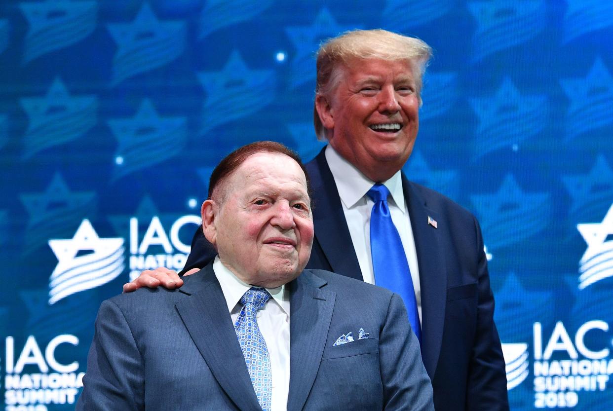 Sheldon Adelson and Donald Trump.