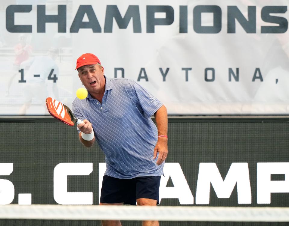 Former professional tennis player Ivan Lendl competes in the AARP U.S. Champions Cup Pickleball Tournament at Pictona in Holly Hill on Thursday. “Obviously, it’s a different sport, but it’s fun,” Lendl said. The tournament continues through the weekend.