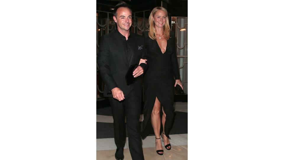 Ant McPartlin and Anne-Marie Corbett in matching black outfits