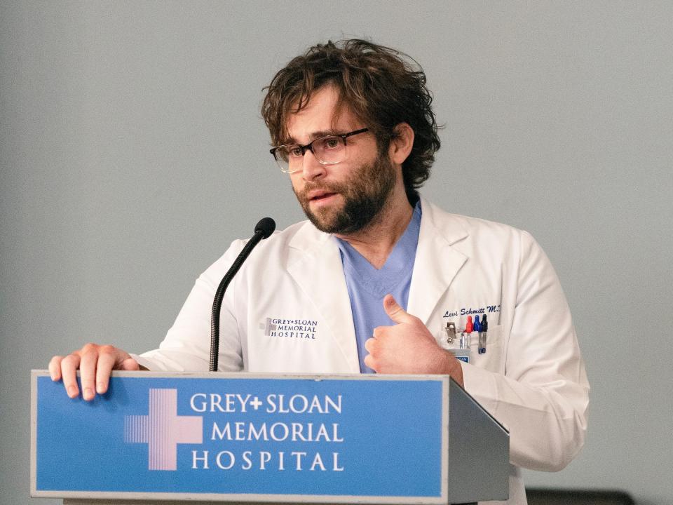 Jake Borelli on "Grey's Anatomy."