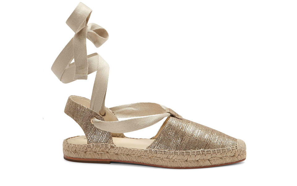 Cleo Flat in Gold Linen