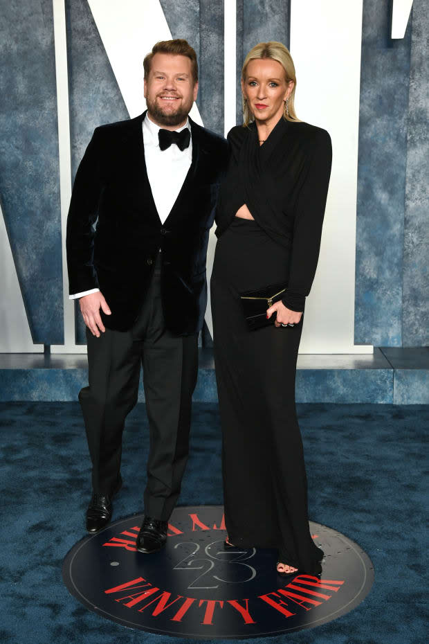 <p> James Corden and Julia Carey </p><p><a href="https://www.gettyimages.com/detail/1473107977" rel="nofollow noopener" target="_blank" data-ylk="slk:Jon Kopaloff/Getty Images;elm:context_link;itc:0;sec:content-canvas" class="link ">Jon Kopaloff/Getty Images</a></p>