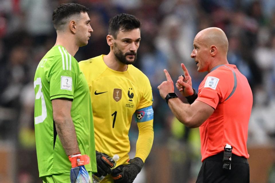 Battle lines redrawn: Lloris and Martinez met in the World Cup final earlier this month  (AFP via Getty Images)