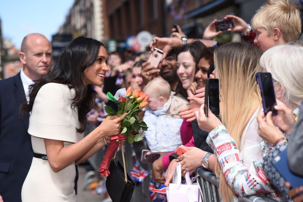 Meghan Markle greeting fans at a recent event. (Photo: Getty Images)