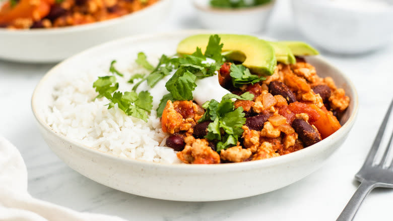 bowl of turkey chili