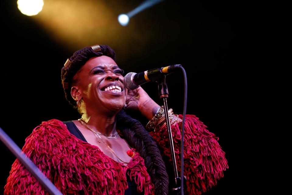 Andreana Williams performs with Aquatic Soul Band at the 8th Edition of The Athens Hip-Hop Awards at the Warehouse in downtown Athens on March 5, 2022.