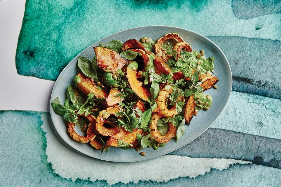 Roasted Winter Squash with Kale Pipian
