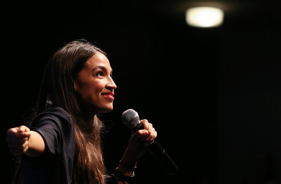 House candidate Alexandria Ocasio-Cortez is projected to become the youngest woman elected to Congress this November when she will be 29 years old. (Mario Tama via Getty Images)