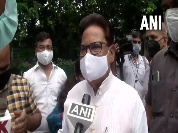 PL Punia outside the residence of Rahul Gandhi in New Delhi (Photo/ANI)