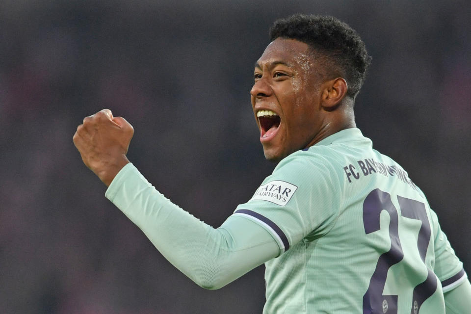 David Alaba’s goal for Bayern Munich was just one of several golazos on Saturday. (Getty)