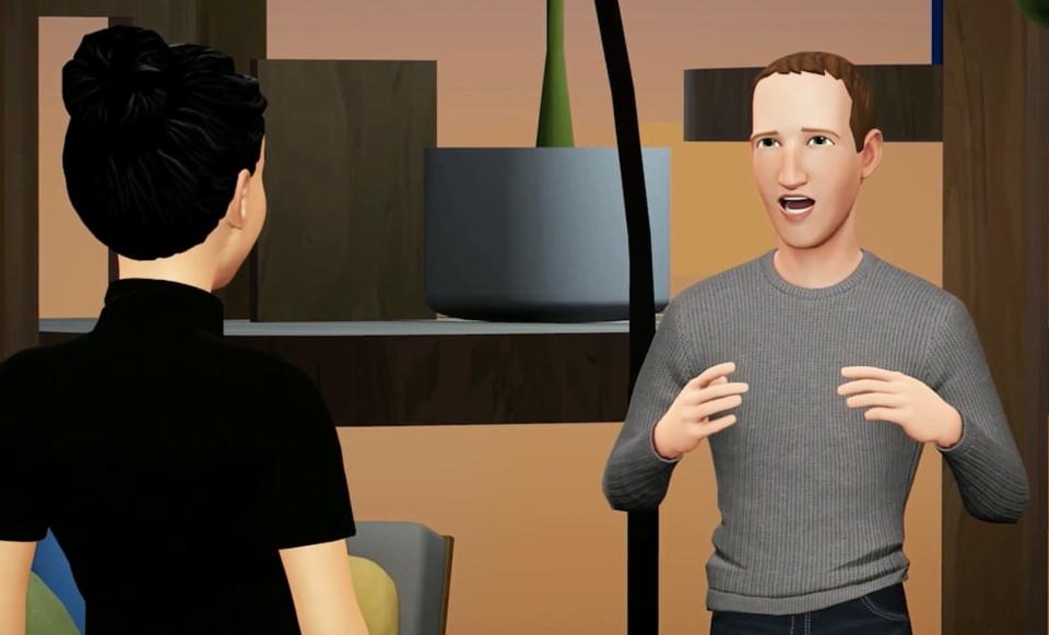 Mark Zuckerberg as an avatar during Facebook or Meta Connect 2022