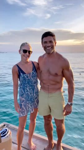 <p>Kelly Ripa/Instagram</p> Kelly Ripa and Husband Mark Consuelos on vacation.