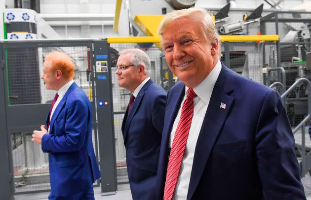 Former President Donald Trump with Australian businessman Anthony Pratt (left) and then-Australian Prime Minister Scott Morrison in 2019.